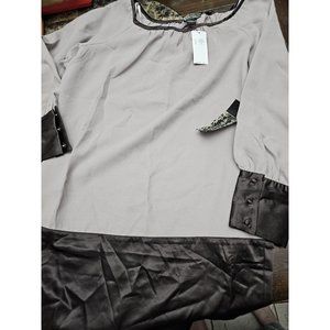 Vertigo Paris Two Tone Dress Orchid Purple Cocoa Brown Women's XL NEW